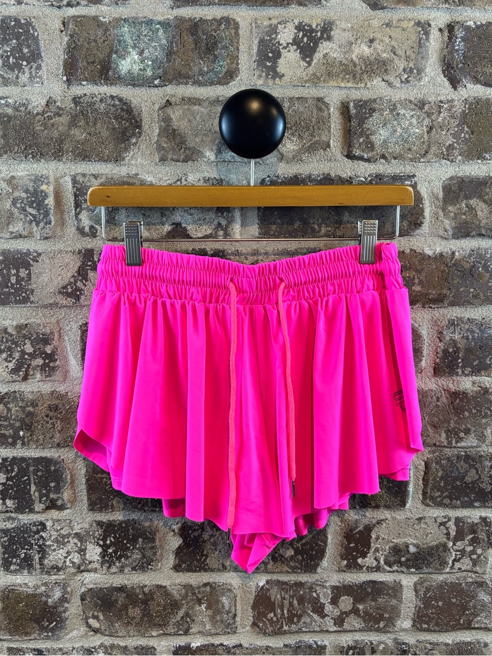Women’s Butterfly Neon Pink Athletic Shorts with built in shirts with pockets